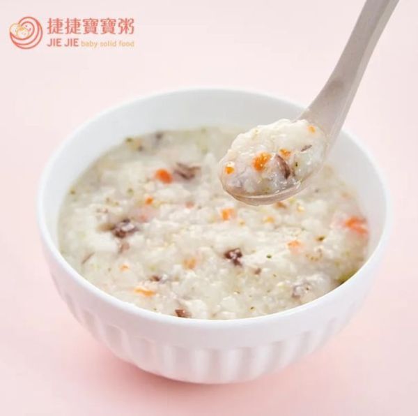 捷捷 副食品-1P-12 青花菇蕈豬豬大寶寶粥 