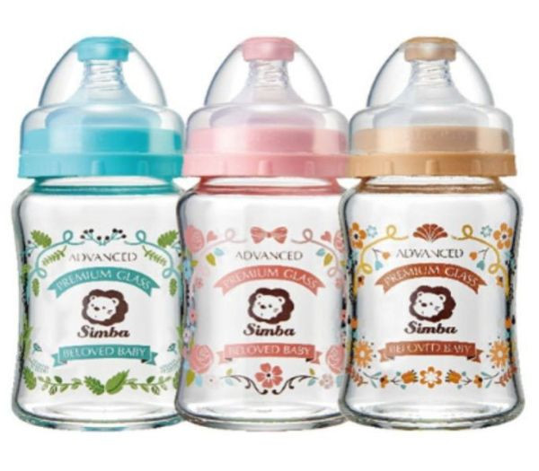 小獅王 蘿蔓晶鑽寬口玻璃小奶瓶180ML 