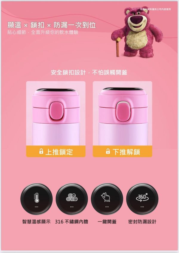 迪士尼感溫不鏽鋼保溫直飲彈跳杯500ML(多款) 