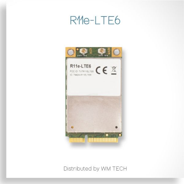 R11e-LTE6 – MikroTik LTE CAT6 miniPCIe 模組(樣品出售) MikroTik, R11e-LTE6, LTE CAT6 模組, miniPCIe LTE, 4G 擴充卡, 行動網路模組, LTE Router 擴充, MikroTik LTE 卡, 雙載波聚合, RouterBOARD LTE 模組