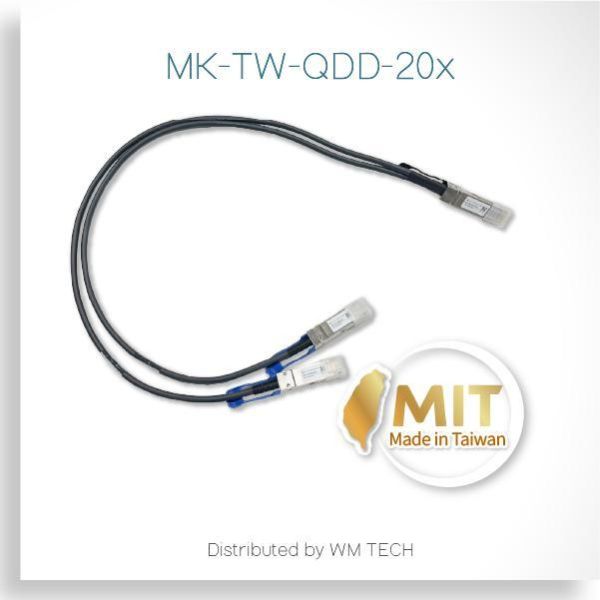 MK-TW-QDD-20x 台製 400G Breakout DAC 一分二直連銅纜（1m｜2m｜3m） MK-TW-QDD-20x,CRS804,CRS812,400GbreakoutDAC, ,QSFPDD,QSFP56,400GDAC,breakoutDAC,passiveDAC,twinaxDACcable,QSFP56