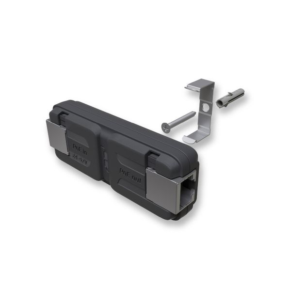 MikroTik GPeR 千兆乙太網路被動式中繼器 MikroTik GPeR、乙太網路中繼器、千兆被動式中繼、PoE 延長器、24-57V PoE-in、210 m 延伸乙太網、長距離乙太網架構、MikroTik 台灣代理、樓層網路佈線、社區網路節點、Gigabit passive repeater、PoE-out 模組