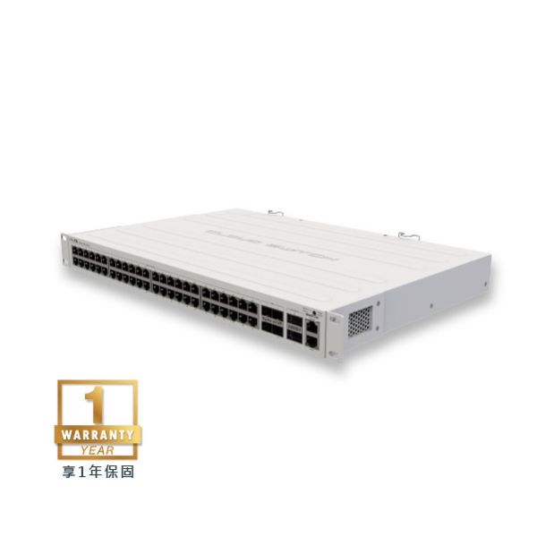 CRS354-48G-4S+2Q+RM - MikroTik 企業用系列交換器 (RouterOS L5, SWoS) MikroTik, CRS354-48G-4S+2Q+RM, 48埠交換器, 千兆交換器, SFP+交換器, QSFP+交換器, RouterOS, 高效能交換器, 網路設備