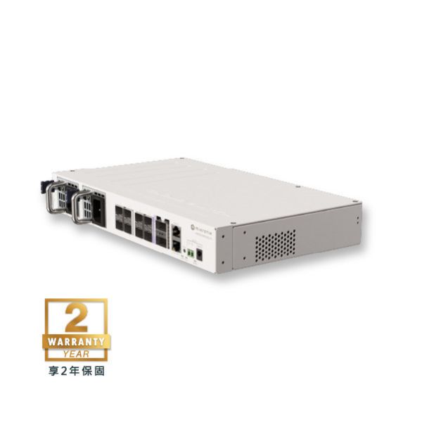CRS510-8XS-2XQ-IN - MikroTik 機房用系列交換器 RouterOS L5 MikroTik, CRS510-8XS-2XQ-IN, 10Gbps交換器, 40Gbps交換器, 光纖交換器, QSFP+, SFP+, 工業交換器, 機架式交換器, RouterOS