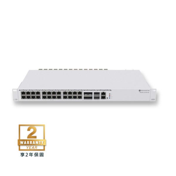 CRS326-4C+20G+2Q+RM - MikroTik 機房用系列交換器 RouterOS L6 MikroTik, CRS326-4C+20G+2Q+RM, 光纖交換器, SFP交換器, QSFP交換器, 機架型交換器, 40G交換器, RouterOS, SwOS, 企業網路設備, 高速交換器, 網路硬體