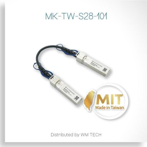 MK-TW-S28-10x Taiwan-Manufactured 25G SFP28 DAC Direct Attach Copper Cable（1m｜2m｜3m） MK-TW-S28-10x, 25G SFP28 DAC, 25G DAC cable, Passive DAC, 30AWG DAC, Twinax DAC cable, SFP28 direct attach cable, 25G copper cable, rack DAC cable