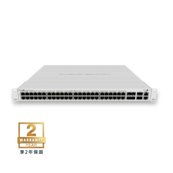 CRS354-48P-4S+2Q+RM - MikroTik PoE 系列交換器(RouterOS L5, SWoS) MikroTik, CRS354-48P-4S+2Q+RM, PoE交換器, 48埠交換器, 10G SFP+, 40G QSFP+, RouterOS, 企業交換器, 網路設備