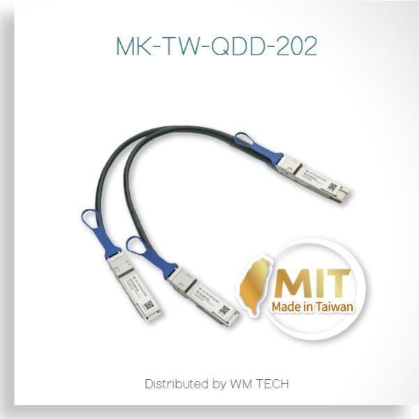 MK-TW-QDD-20x 台製 400G Breakout DAC 一分二直連銅纜（1m｜2m｜3m） MK-TW-QDD-20x,CRS804,CRS812,400GbreakoutDAC, ,QSFPDD,QSFP56,400GDAC,breakoutDAC,passiveDAC,twinaxDACcable,QSFP56