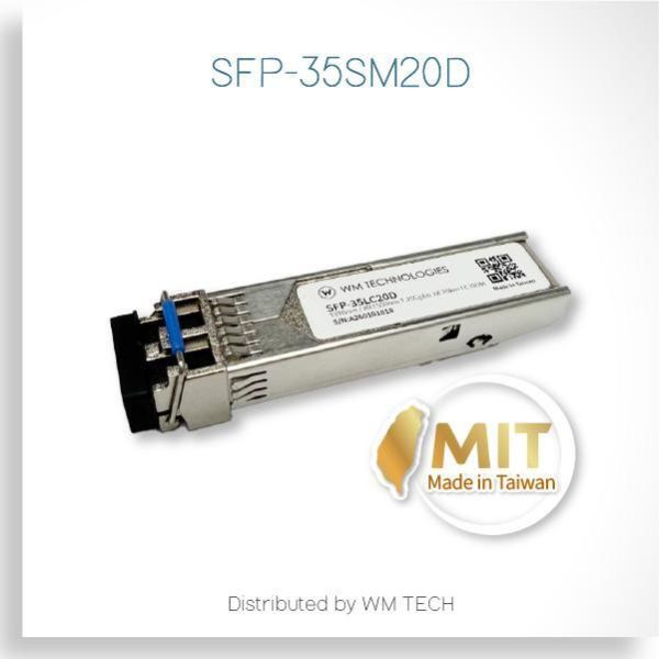 SFP-35SM20D Taiwan-Manufactured 1.25G SFP BiDi Optical Transceiver (TX1310/RX1550nm | 20km) SFP-35SM20D, SFP 1.25G BiDi, single fiber SFP, 1310 1550 SFP, 1G SFP module, 20km SFP transceiver, BiDi SFP module, WDM SFP, Taiwan-made SFP, MikroTik SFP module, switch SFP module, router SFP module,