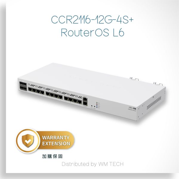 CCR2116-12G-4S+ - MikroTik RoS Level 6路由器 CCR2116-12G-4S+,CCR2116,16核心高效能路由器,12埠Gigabit路由器,含4埠10G SFP+路由器,旗艦級專業路由器,中大型企業路由器,機房骨幹路由器,高效能Router推薦,多WAN路由器,支援VLAN路由器,VPN路由器推薦,遠端管理Router,穩定耐用Router