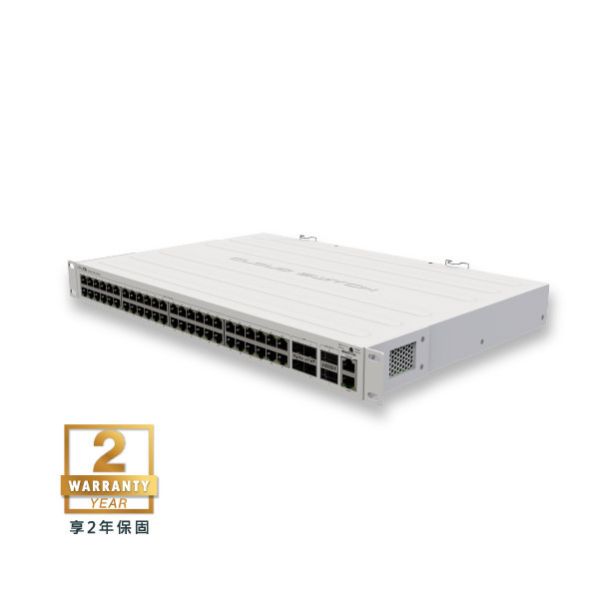 CRS354-48G-4S+2Q+RM - MikroTik 企業用系列交換器 (RouterOS L5, SWoS) MikroTik, CRS354-48G-4S+2Q+RM, 48埠交換器, 千兆交換器, SFP+交換器, QSFP+交換器, RouterOS, 高效能交換器, 網路設備