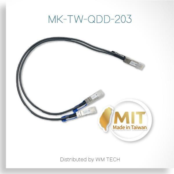 MK-TW-QDD-20x 台製 400G Breakout DAC 一分二直連銅纜（1m｜2m｜3m） MK-TW-QDD-20x,CRS804,CRS812,400GbreakoutDAC, ,QSFPDD,QSFP56,400GDAC,breakoutDAC,passiveDAC,twinaxDACcable,QSFP56