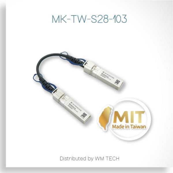 MK-TW-S28-10x Taiwan-Manufactured 25G SFP28 DAC Direct Attach Copper Cable（1m｜2m｜3m） MK-TW-S28-10x, 25G SFP28 DAC, 25G DAC cable, Passive DAC, 30AWG DAC, Twinax DAC cable, SFP28 direct attach cable, 25G copper cable, rack DAC cable