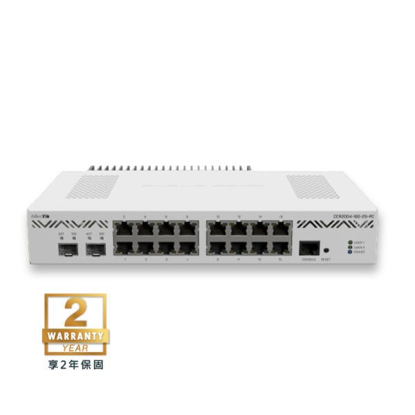 CCR2004-16G-2S+PC - MikroTik RoS Level 6路由器 CCR2004-16G-2S+PC,16埠Gigabit路由器,含10G SFP+路由器,四核心高效能路由器,靜音無風扇路由器,中小企業路由器推薦,機房專用路由器,高效能Router推薦,多WAN路由器,支援VLAN路由器,VPN路由器推薦,遠端管理Router,穩定耐用Router