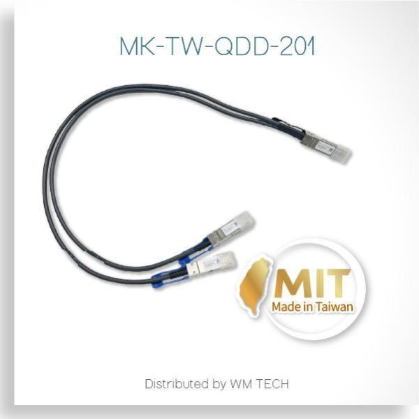 MK-TW-QDD-20x 台製 400G Breakout DAC 一分二直連銅纜（1m｜2m｜3m） MK-TW-QDD-20x,CRS804,CRS812,400GbreakoutDAC, ,QSFPDD,QSFP56,400GDAC,breakoutDAC,passiveDAC,twinaxDACcable,QSFP56