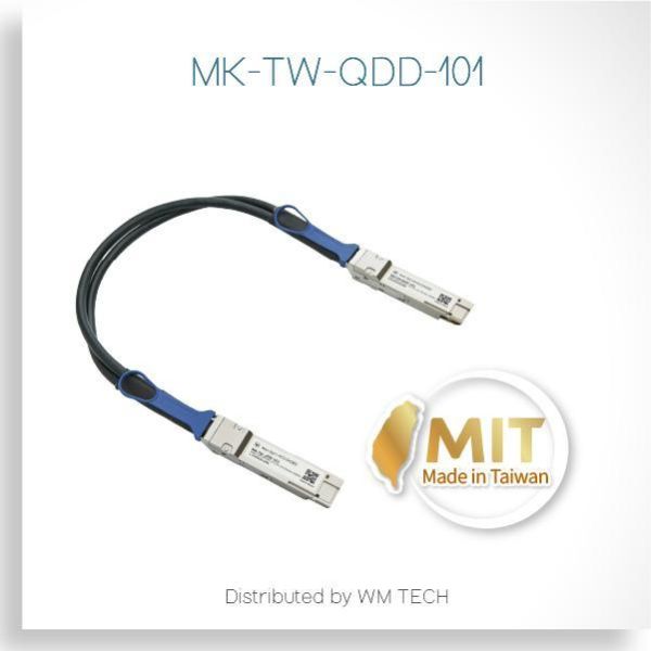 MK-TW-QDD-101 Taiwan-Manufactured 400G QSFP-DD DAC Direct Attach Copper Cable (1m | Passive | 30AWG) MK-TW-QDD-101, 400G QSFP-DD DAC, QSFP-DD DAC 1m, 400G DAC cable, Passive DAC, 30AWG DAC, Twinax DAC cable, QSFP-DD direct attach cable, 400G copper cable, rack DAC cable