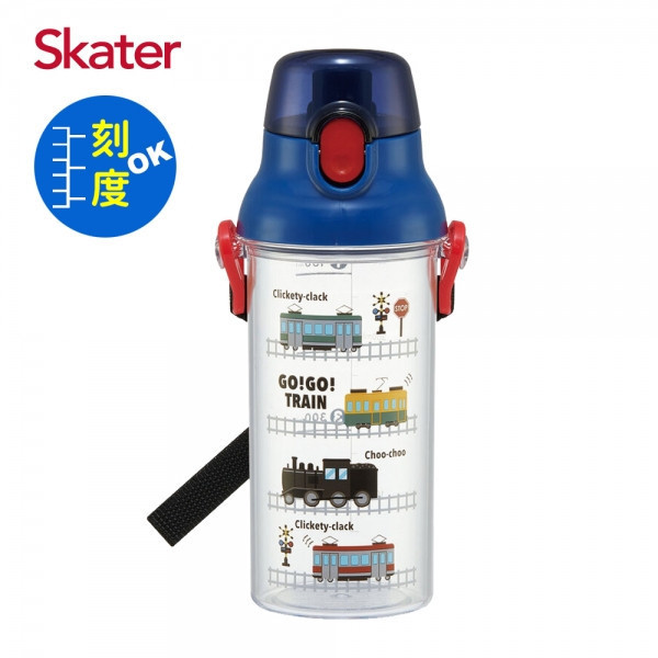 Skater 日本水壺 480ml 定量直飲水壺｜鐵道火車水壺｜PSB5TR 日本水壺,skater,superbo,水壺推薦,兒童水壺推薦,直飲水壺,兒童水壺,鐵道火車水壺,火車水壺,吸管水壺,skater水壺,透明水壺