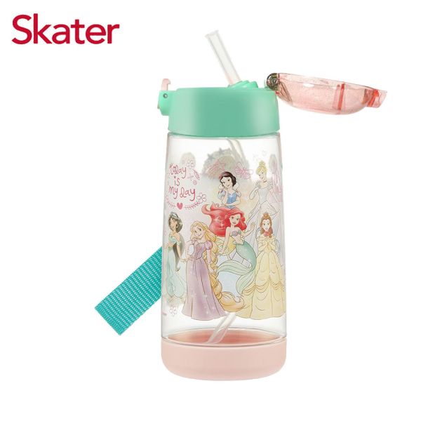 Skater 480ml PET吸管水壺｜迪士尼公主｜PDSH5 透明吸管水壺,skater,superbo,水壺推薦,兒童水壺推薦,不鏽鋼水壺,保溫瓶,不鏽鋼保溫瓶,吸管水壺,直飲水壺,透明水壺