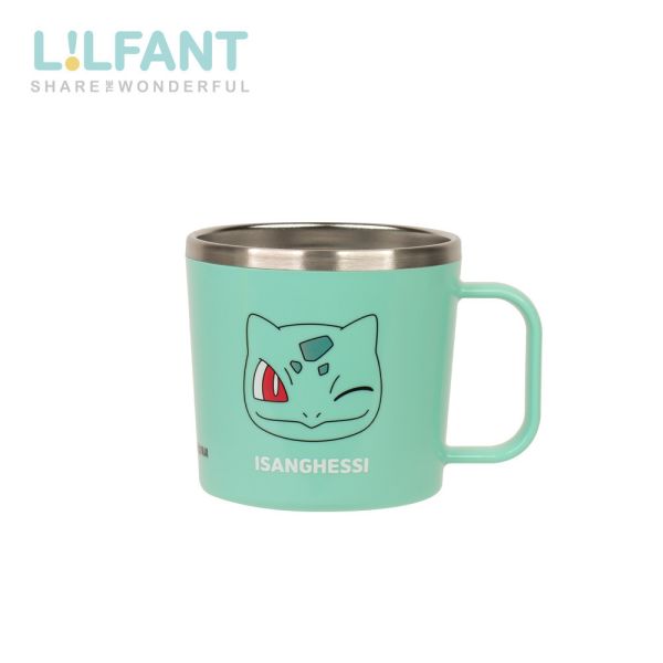 LILFANT 兒童水杯｜260ml不鏽鋼水杯｜妙蛙種子 LILFANT 兒童水杯、不鏽鋼水杯、妙蛙種子水杯、寶可夢兒童水杯、寶寶學習水杯、卡通水杯推薦
