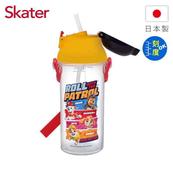 Skater 日本水壺 480ml 定量吸管水壺｜汪汪隊｜汪汪隊立大功｜PSB5TRCST 透明吸管水壺,skater,superbo,水壺推薦,兒童水壺推薦,不鏽鋼水壺,保溫瓶,不鏽鋼保溫瓶,吸管水壺,直飲水壺,透明水壺,汪汪隊水壺