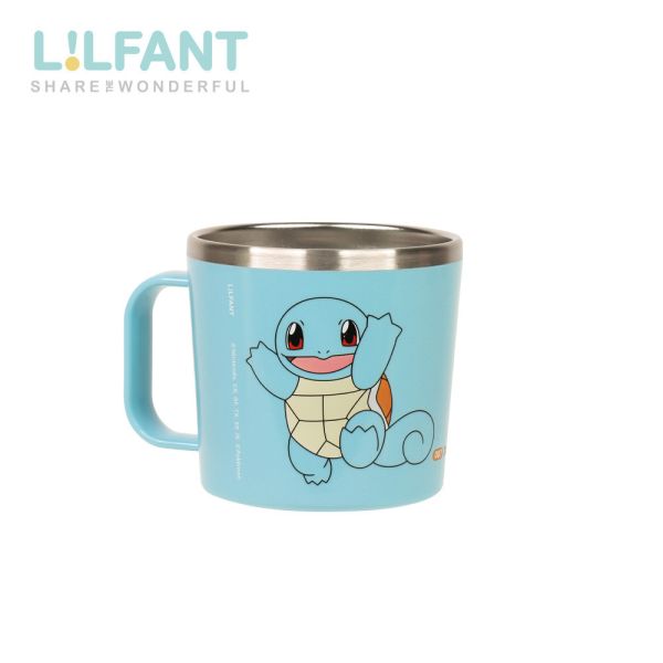 LILFANT 兒童水杯｜260ml不鏽鋼水杯｜傑尼龜 LILFANT 兒童水杯、不鏽鋼水杯、傑尼龜水杯、寶可夢兒童水杯、寶寶學習水杯、卡通水杯推薦