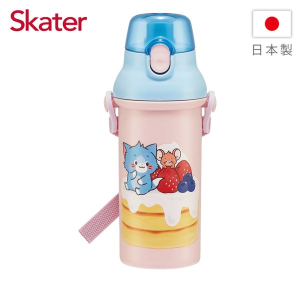 Skater 日本水壺 480ml 銀離子直飲水壺｜湯姆貓與傑利鼠｜PSB5SANAG 透明吸管水壺,skater,superbo,水壺推薦,兒童水壺推薦,不鏽鋼水壺,保溫瓶,不鏽鋼保溫瓶,吸管水壺,直飲水壺,透明水壺,汪汪隊水壺