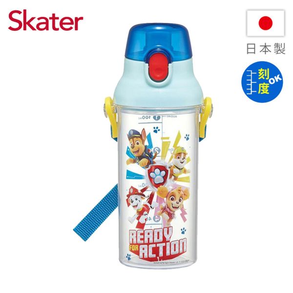 Skater 日本水壺 480ml 定量直飲水壺｜汪汪隊｜汪汪隊立大功｜PSB5TR 透明吸管水壺,skater,superbo,水壺推薦,兒童水壺推薦,不鏽鋼水壺,保溫瓶,不鏽鋼保溫瓶,吸管水壺,直飲水壺,透明水壺,汪汪隊水壺