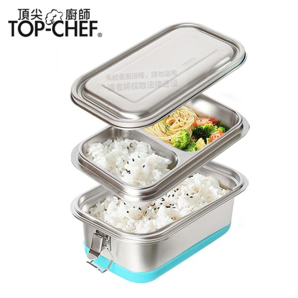 TOP-CHEF 頂尖廚師 304不鏽鋼雙層分隔密封便當盒 鋼蓋 頂尖廚師,TOP-CHEF,不鏽鋼便當盒,便當盒,便當分隔,不鏽鋼分隔便當盒,防漏便當盒,雙層便當盒