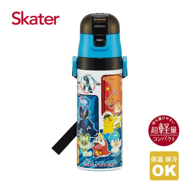 skater 470ml 不鏽鋼直飲保溫水壺｜寶可夢保溫瓶｜SDC4 透明吸管水壺,skater,superbo,水壺推薦,兒童水壺推薦,不鏽鋼水壺,保溫瓶,不鏽鋼保溫瓶,吸管水壺,直飲水壺,透明水壺