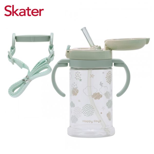 Skater 370ml 寬底吸管水壺｜HAPPY DAY'S｜KSHW2N 透明吸管水壺,skater,superbo,水壺推薦,兒童水壺推薦,不鏽鋼水壺,保溫瓶,不鏽鋼保溫瓶,吸管水壺,直飲水壺,透明水壺