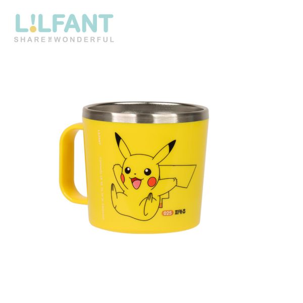 LILFANT 兒童水杯｜260ml不鏽鋼水杯｜皮卡丘 LILFANT 兒童水杯、不鏽鋼水杯、皮卡丘水杯、寶可夢兒童水杯、寶寶學習水杯、卡通水杯推薦