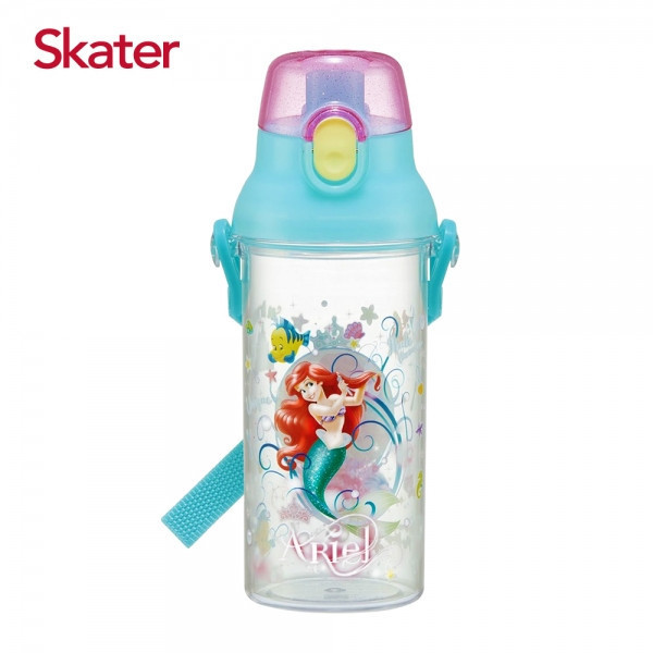 Skater 日本水壺 480ml 直飲透明水壺｜小美人魚水壺｜PSB5TR 日本水壺,skater,superbo,水壺推薦,兒童水壺推薦,直飲水壺,兒童水壺,小美人魚水壺,迪士尼水壺,公主水壺,skater水壺,透明水壺