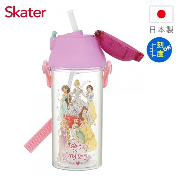 Skater 日本水壺 480ml 定量吸管水壺｜迪士尼公主水壺｜PSB5TRCST 日本水壺,skater,superbo,水壺推薦,兒童水壺推薦,直飲水壺,兒童水壺,公主水壺,迪士尼水壺,公主吸管水壺,skater水壺,透明水壺