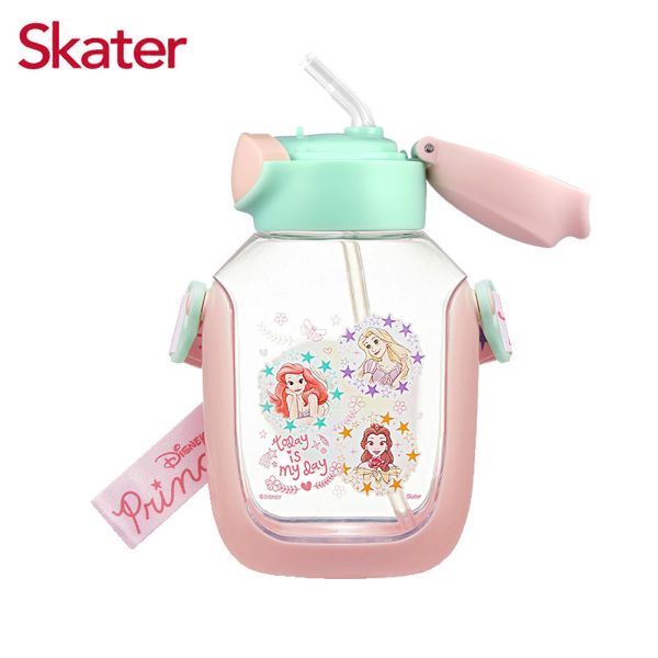 Skater 530ml 6DX吸管水壺｜迪士尼公主｜PDSH6DX 透明吸管水壺,skater,superbo,水壺推薦,兒童水壺推薦,不鏽鋼水壺,保溫瓶,不鏽鋼保溫瓶,吸管水壺,直飲水壺,透明水壺