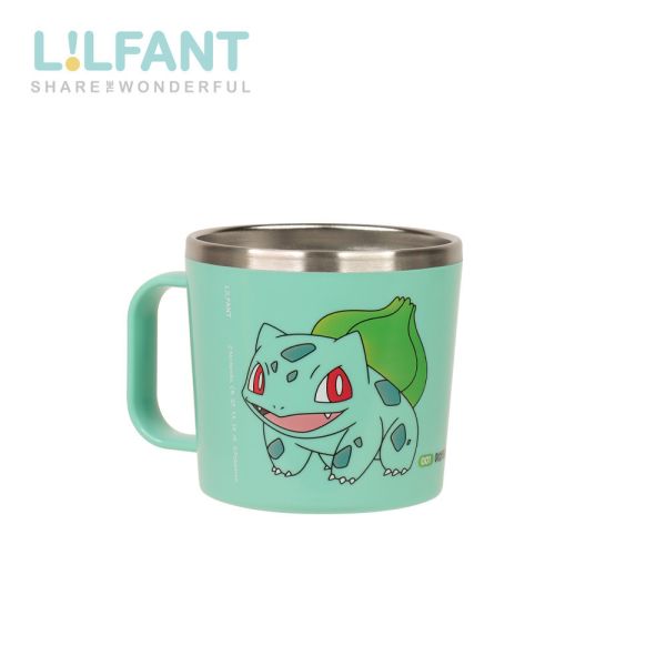 LILFANT 兒童水杯｜260ml不鏽鋼水杯｜妙蛙種子 LILFANT 兒童水杯、不鏽鋼水杯、妙蛙種子水杯、寶可夢兒童水杯、寶寶學習水杯、卡通水杯推薦