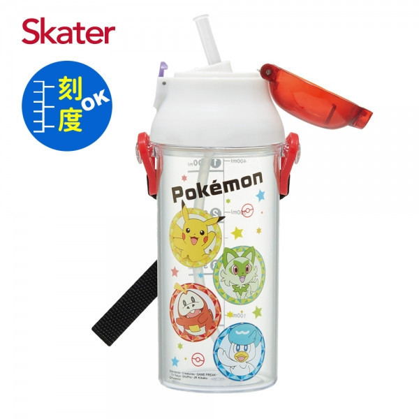 Skater 日本水壺 480ml 定量吸管水壺｜寶可夢水壺｜PSB5TRCST 日本水壺,skater,superbo,水壺推薦,兒童水壺推薦,直飲水壺,兒童水壺,寶可夢水壺,神奇寶貝水壺,寶可夢吸管水壺,skater水壺,透明水壺