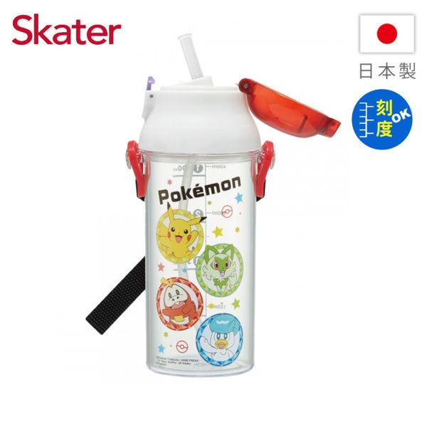 Skater 日本水壺 480ml 定量吸管水壺｜寶可夢｜PSB5TRCST 透明吸管水壺,skater,superbo,水壺推薦,兒童水壺推薦,不鏽鋼水壺,保溫瓶,不鏽鋼保溫瓶,吸管水壺,直飲水壺,透明水壺,汪汪隊水壺,寶可夢水壺