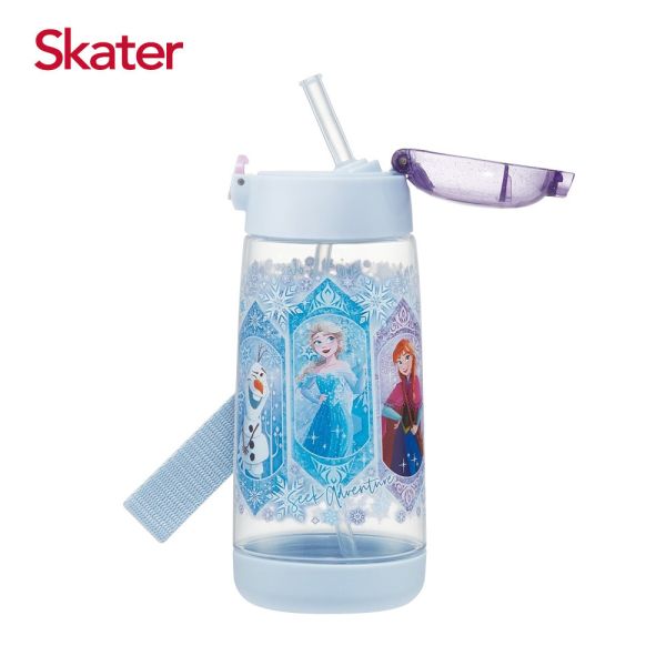 Skater 480ml PET吸管水壺｜冰雪奇緣水壺｜PDSH5 skater,superbo,水壺推薦,兒童水壺推薦,吸管水壺,兒童水壺,冰雪奇緣水壺,公主水壺,迪士尼水壺,skater水壺,透明水壺,直飲水壺,直飲透明水壺