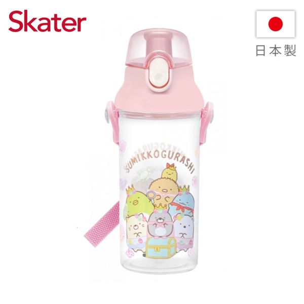 Skater 日本水壺 480ml 直飲透明水壺｜角落生物｜PSB5TR 透明吸管水壺,skater,superbo,水壺推薦,兒童水壺推薦,不鏽鋼水壺,保溫瓶,不鏽鋼保溫瓶,吸管水壺,直飲水壺,透明水壺,汪汪隊水壺