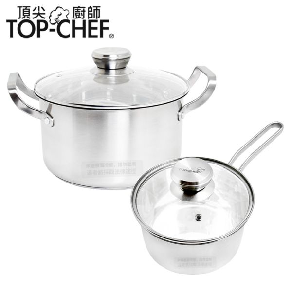 TOP-CHEF 頂尖廚師 德式風華雙鍋組 附蓋 頂尖廚師,TOP-CHEF,不鏽鋼鍋,煮麵鍋,麵鍋,湯鍋,304湯鍋,304不鏽鋼湯鍋,不銹鋼湯鍋,不銹鋼湯鍋推薦,不鏽鋼湯鍋,雙耳湯鍋