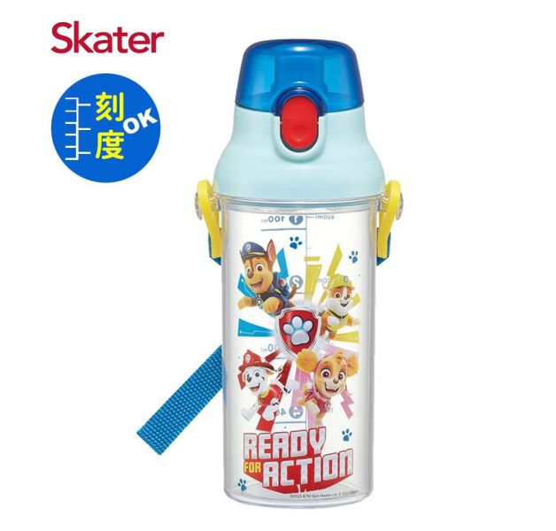 Skater 日本水壺 480ml 定量直飲水壺｜汪汪隊水壺｜PSB5TR 日本水壺,skater,superbo,水壺推薦,兒童水壺推薦,直飲水壺,兒童水壺,汪汪隊水壺,汪汪隊吸管水壺,skater水壺,透明水壺