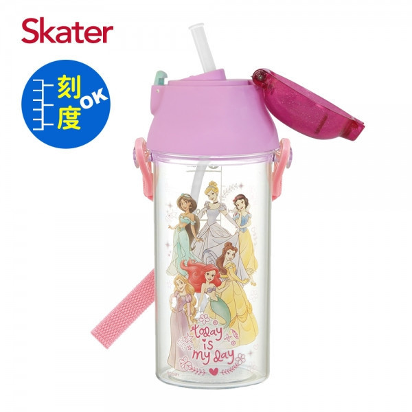 Skater 日本水壺 480ml 定量吸管水壺｜迪士尼公主水壺｜PSB5TRCST 日本水壺,skater,superbo,水壺推薦,兒童水壺推薦,直飲水壺,兒童水壺,公主水壺,迪士尼水壺,公主吸管水壺,skater水壺,透明水壺