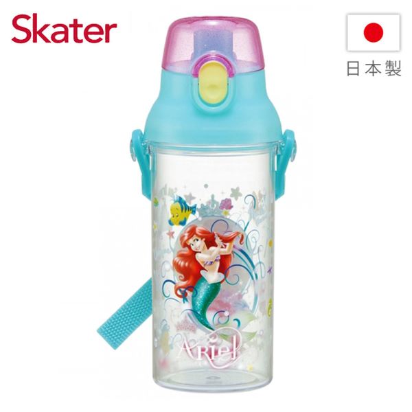 Skater 日本水壺 480ml 直飲透明水壺｜小美人魚水壺｜PSB5TR 日本水壺,skater,superbo,水壺推薦,兒童水壺推薦,直飲水壺,兒童水壺,小美人魚水壺,迪士尼水壺,公主水壺,skater水壺,透明水壺