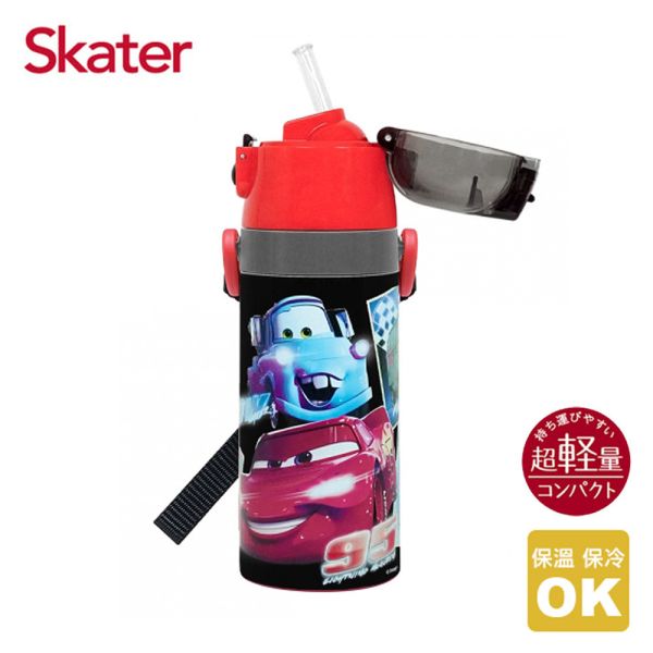 skater 400ml 吸管不鏽鋼保溫水壺｜閃電麥坤保溫瓶｜SKP3 透明吸管水壺,skater,superbo,水壺推薦,兒童水壺推薦,不鏽鋼水壺,保溫瓶,不鏽鋼保溫瓶,吸管水壺,直飲水壺,透明水壺