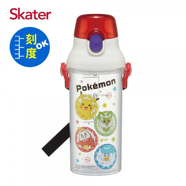 Skater 日本水壺 480ml 定量直飲水壺｜寶可夢水壺｜PSB5TR 日本水壺,skater,superbo,水壺推薦,兒童水壺推薦,直飲水壺,兒童水壺,寶可夢水壺,寶可夢吸管水壺,skater水壺,透明水壺,水壺寶可夢