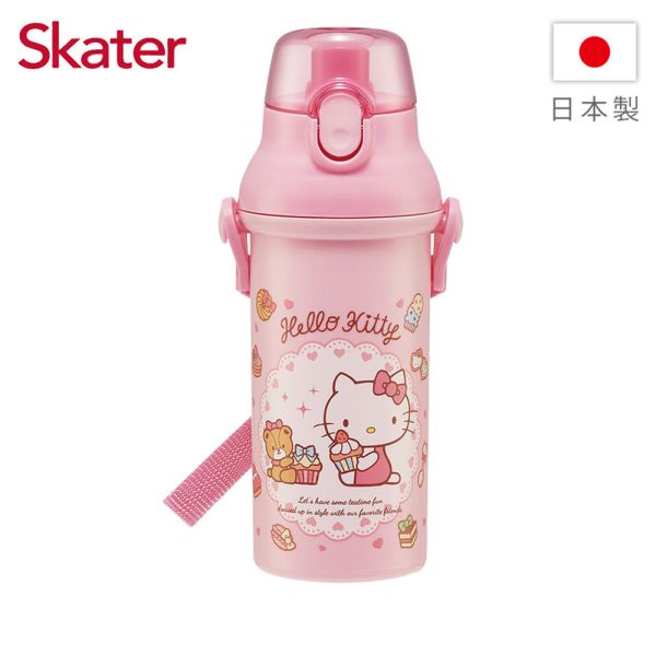 Skater 日本水壺 480ml 銀離子直飲水壺｜KITTY｜PSB5SANAG 透明吸管水壺,skater,superbo,水壺推薦,兒童水壺推薦,不鏽鋼水壺,保溫瓶,不鏽鋼保溫瓶,吸管水壺,直飲水壺,透明水壺,汪汪隊水壺