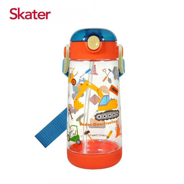 Skater 480ml PET吸管水壺｜工程車水壺｜PDSH5 skater,superbo,水壺推薦,兒童水壺推薦,吸管水壺,兒童水壺,工程車水壺,挖土機水壺,skater水壺,透明水壺,直飲水壺,直飲透明水壺