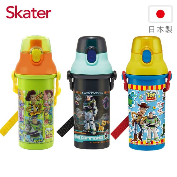 Skater 日本水壺 480ml 銀離子直飲水壺｜玩具總動員｜巴斯光年｜PSB5SANAG 透明吸管水壺,skater,superbo,水壺推薦,兒童水壺推薦,不鏽鋼水壺,保溫瓶,不鏽鋼保溫瓶,吸管水壺,直飲水壺,透明水壺,汪汪隊水壺