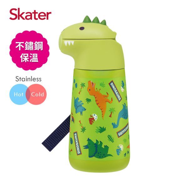 Skater 370ml 吸管不鏽鋼保溫水壺｜恐龍保溫瓶｜SSH4D 透明吸管水壺,skater,superbo,水壺推薦,兒童水壺推薦,不鏽鋼水壺,保溫瓶,不鏽鋼保溫瓶,吸管水壺,直飲水壺,透明水壺