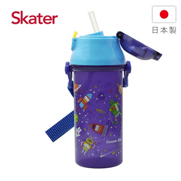 Skater 日本水壺 480ml 銀離子吸管水壺｜太空宇宙｜PSB5PAG 透明吸管水壺,skater,superbo,水壺推薦,兒童水壺推薦,不鏽鋼水壺,保溫瓶,不鏽鋼保溫瓶,吸管水壺,直飲水壺,透明水壺,汪汪隊水壺